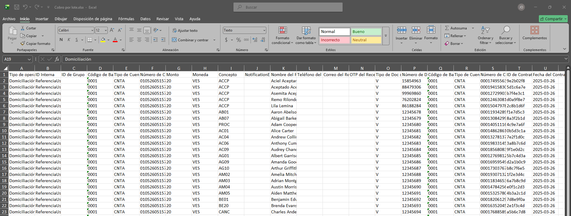 Verificación del formato de texto en Excel